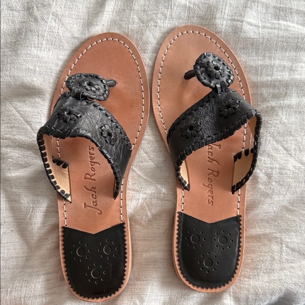 Jack Rogers Black and Tan Women's Sandals